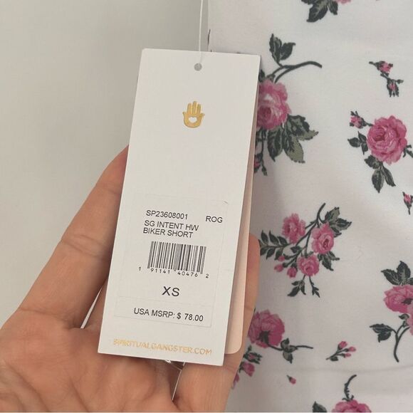 NWT Spiritual Gangster floral Intent Sport High Waist Biker Shorts extra small - Picture 5 of 8